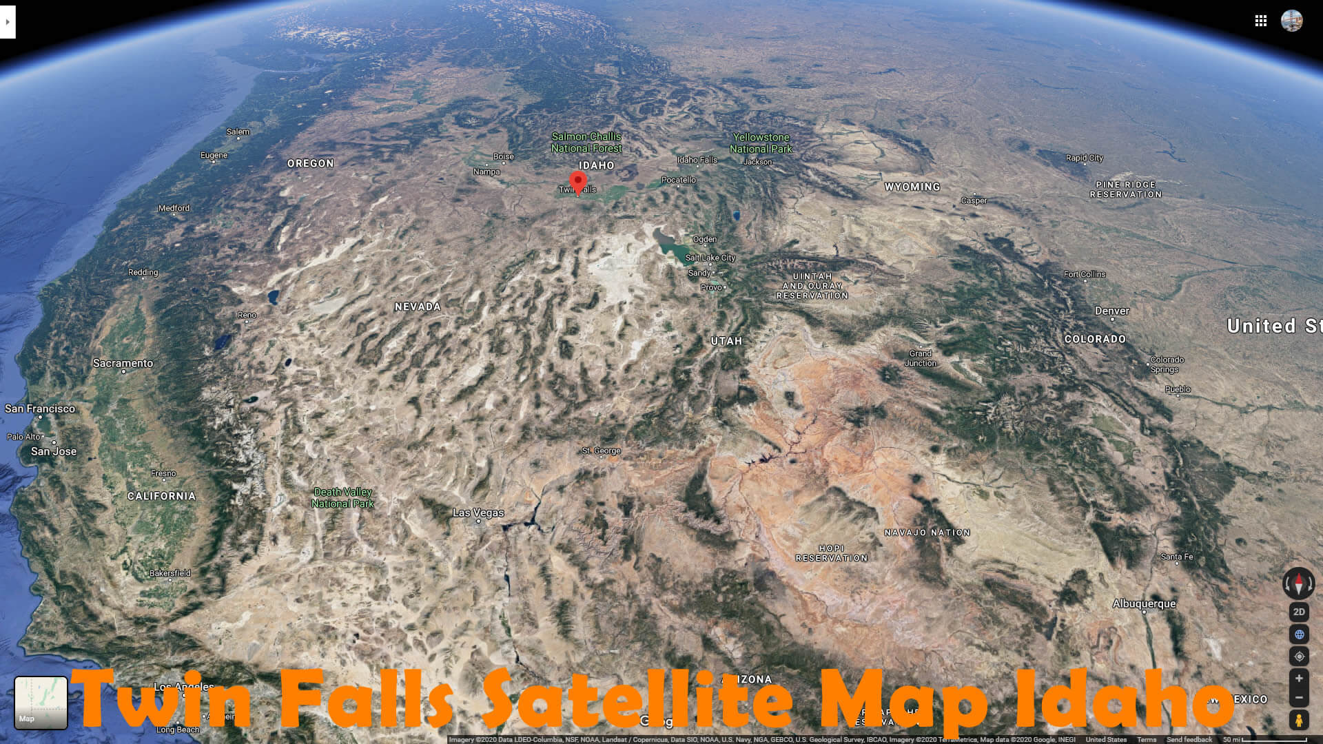 Twin Falls Satellite Map Idaho